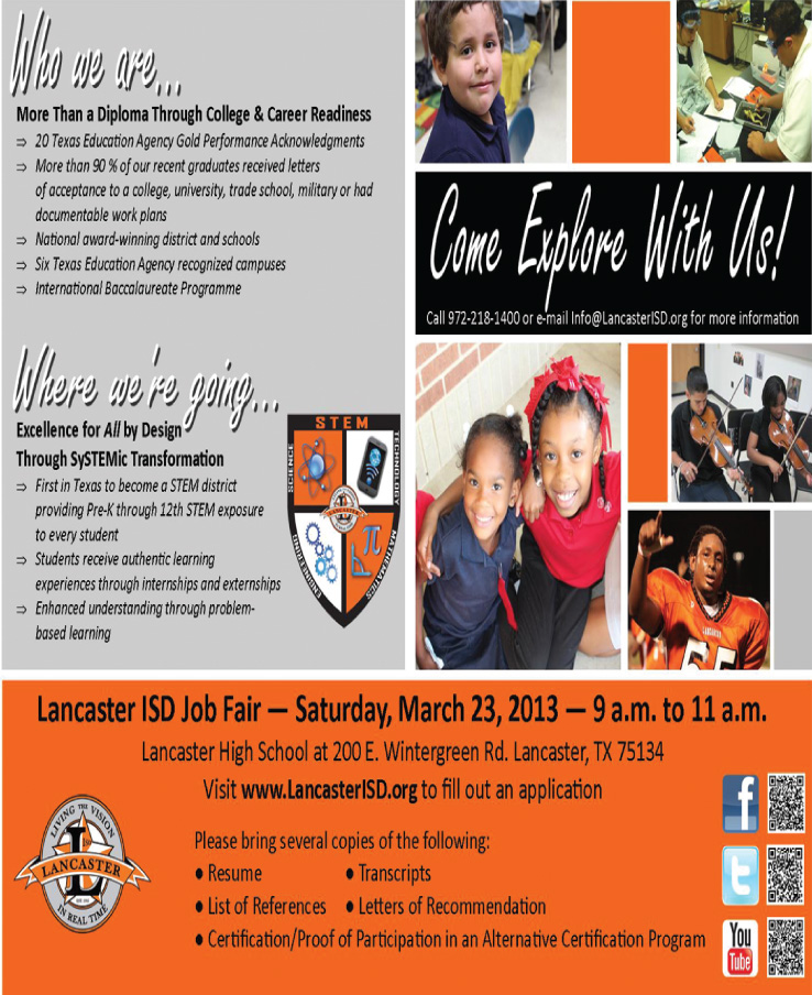 Lancaster ISD hosting Job Fair on Saturday, March 23