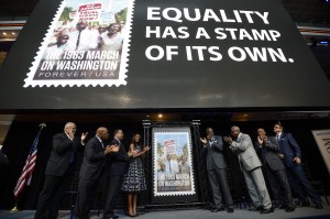 Pictured, from left to right: Thurgood Marshall, Jr., John Lewis, Alexander Williams, Gabrielle Union, Ronald A. Stroman, Wade Henderson, Joe Coleman and Scott Lewis.  