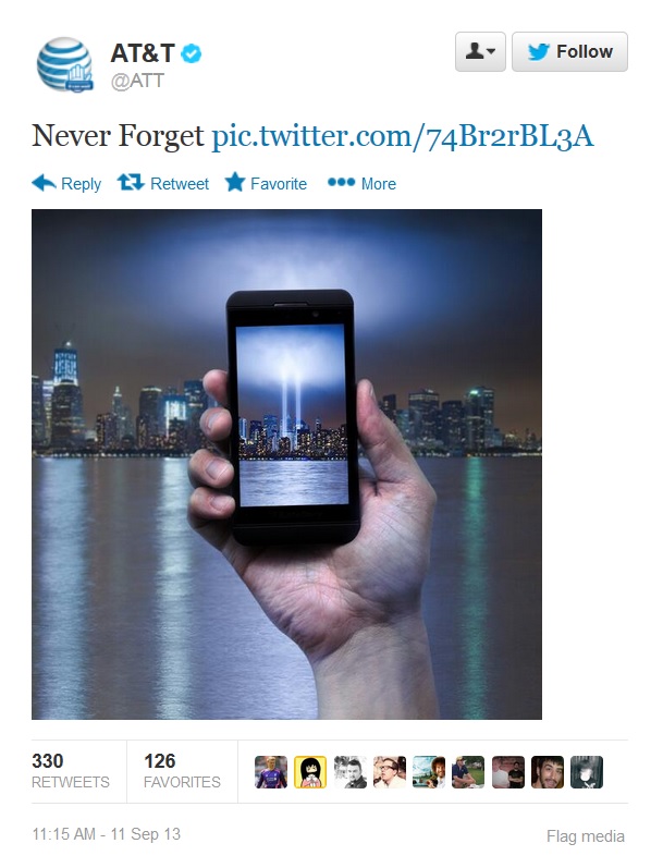 Technology AT&T slammed on Twitter and Facebook For Sept. 11 marketing move