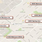 Locations of robberies and sexual assaults.