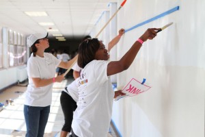 Entrepreneurs For North Texas volunteers celebrate Freedom Day with a day of service at W.H. Atwell Law Academy. 