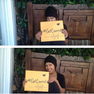Actress Meagan Good is one of several celebrities using social media to encourage fans to #GetCovered