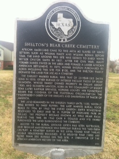 Shelton’s Bear Creek Cemetery historical marker installed in Irving this week
