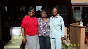   Sister Tarpley with her sister, Rose Fielding, far right and their niece, Jeanie Driver Avery in the middle.