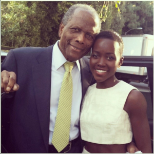 Lupita Nyong’o with the legendary Sidney Poitier