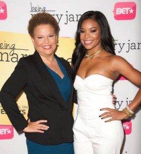 (L-R) Debra Lee (CEO BET Networks) and Gabrielle Union (Actress) attend BET’s “Being Mary Jane” Los Angeles Premiere on December 16, 2013 in Los Angeles. Photo: AP/Wide World photos
