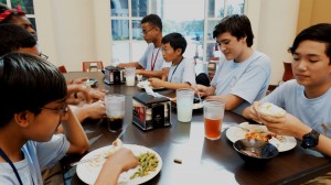 STEMPREP students living the college life in an SMU dining hall (Photographer: Anthony Merriett)