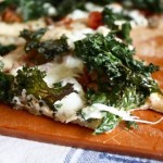 sausage pizza and kale