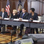 President Obama and senior staff gets an earful from Ferguson youth leaders (NNPA Photo by Freddie Allen).