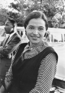 Rosa Parks in 1955, with Martin Luther King, Jr. in the background Photo: Wikipedia.com 