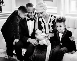 Alicia Keys shared a portrait of her family including little baby Genesis via Instagram