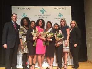 Congratulations to Emili Quintero (1st Place), Emily House (2nd Place), Sung Mawi (3rd Place), and Belem Soto (4th Place), the recipients of the 2015 Women LEAD scholarships. Photo source: Junior League of Dallas, Inc./facebook 