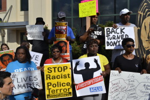 Supporters at a rally held in front of North Charleston City Hall in aftermath of North Charleston Police Officer Michael Slager being charged with the murder of 50-year old Walter Scott. Photo by Tolbert Smalls, Jr. 