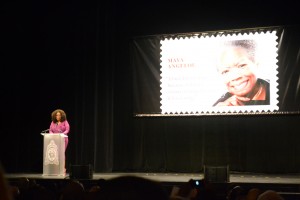 Oprah Winfrey speaks during the Maya Angelou commemorative stamp unveiling ceremony in Washington, D.C. (Jazelle Hunt/NNPA) 
