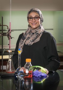 Collin College Professor of Chemistry Dr. Amina K. El-Ashmawy was named a 2015 Piper Professor, one of 10 in the state of Texas.  Photograph by Nick Young, Collin College photographer. 