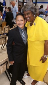 Sister Tarpley and her grandson, Philip Lott, at his “Celebration” from elementary to middle school in 2015-2016
