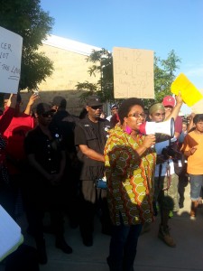 Protesters speak out against the excessive force used against a group of unarmed black teens at McKinney pool party.