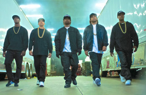 Dwight Brown says that "Straight Outta Compton"This is a full-fledged, big-budget looking homage to the L.A. rap scene, that smartly, emotionally and historically capsulizes the life and times of Eazy-E, Ice Cube, Dr. Dre. (Lionsgate)