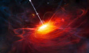 "This is the first puzzle: how is it possible that gamma rays of such high energies made the trip all the way from this very distant quasar to Earth without getting lost in the fog of visible photons in between?" says Manel Errando. "The second puzzle was that the high-energy gamma rays were produced far from the black hole that powers them, not close to it, as you would expect." (Credit: ESO/Flickr)