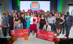 H-E-B Slim Down Showdown winners and contestants pose for a group photo, Saturday, May 9, 2015, in San Antonio, Texas.