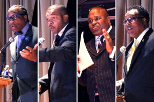 Photo Caption: (Left to right) John Wiley Price, Micah B. Phillips, Cedric Davis and Dwayne Caraway are vying for the District 3 seat on the Dallas County Commissioners Court in the Democratic Primary. The position has been held by Price for 31 years. (NDG photos by David Wilfong)