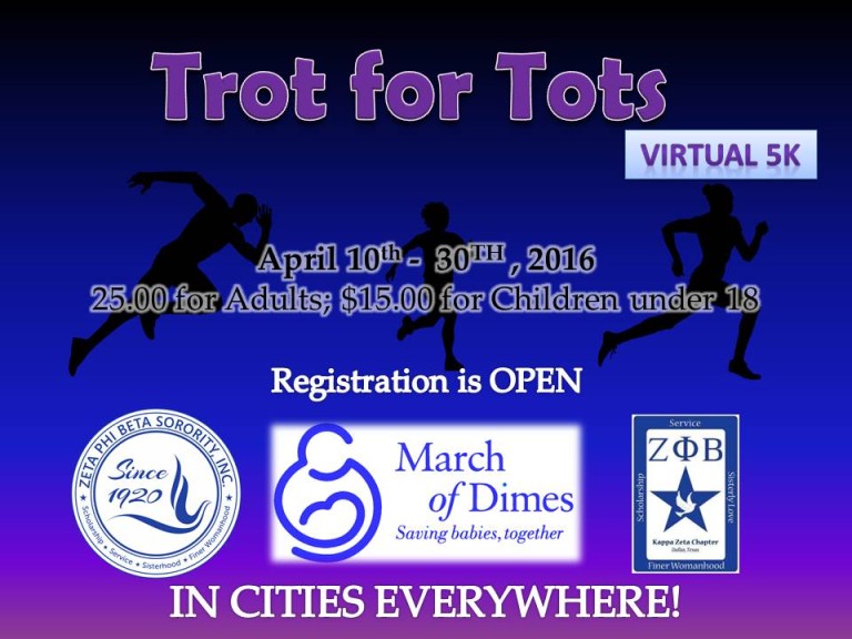 ΖΦΒ ~ Kappa Zeta Chapter hosting 3rd Annual Trot for Tots Virtual Race