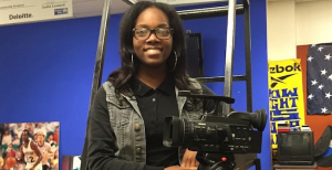 Lincoln - Jones caption: Kewona Jones, a Lincoln High School Communication/Humanities Magnet, has her eyes set on a career in filmmaking. 
