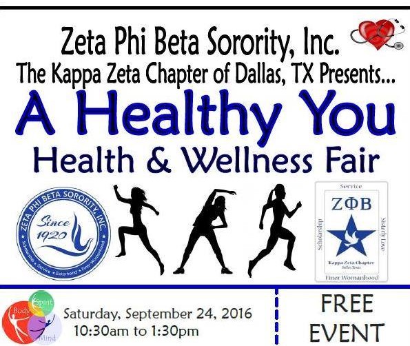 ΖΦΒ ~ Kappa Zeta Chapter host 2nd Annual A Healthy You Health & Wellness Fair
