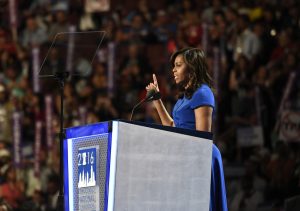 ABC NEWS - 7/25/16 - Coverage of the 2016 Democratic National Convention from the Wells Fargo Center in Philadelphia, PA which airs on all ABC News programs and platforms. (ABC/ Ida Mae Astute) FIRST LADY MICHELLE OBAMA