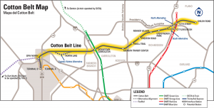 Proposed route for DART's Cotton Belt Rail Line (Image: DART)