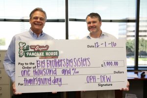 Pictured left to right Kevin Payne, OPH-DFW President and Bill Chinn - Big Brothers Big Sisters Dallas President