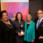 U.S. Senator Kamala Harris receives an award from the NNPA