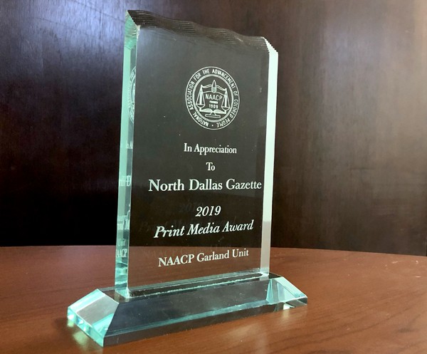 The North Dallas Gazette honored by the Garland NAACP