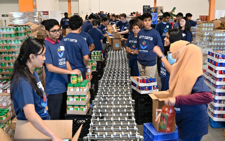 Plano Mayor’s Summer Interns pack more than 20,000 pounds of food