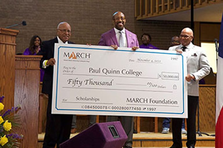 The MARCH Foundation awards $50,000 gift to Paul Quinn College